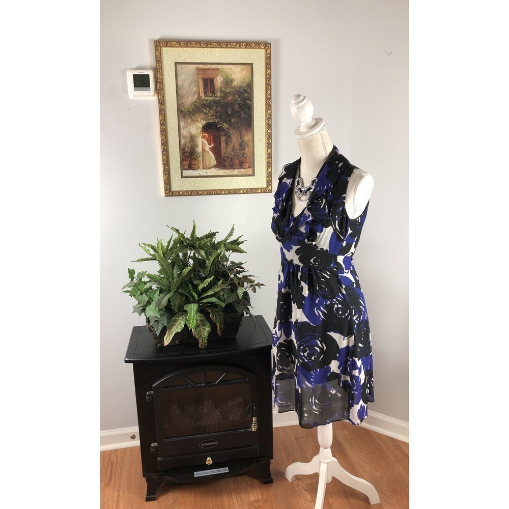 Trulli Womens V-neck Sleeveless Dress 4P Multicolor‎ With Belt Lined Full Zipper